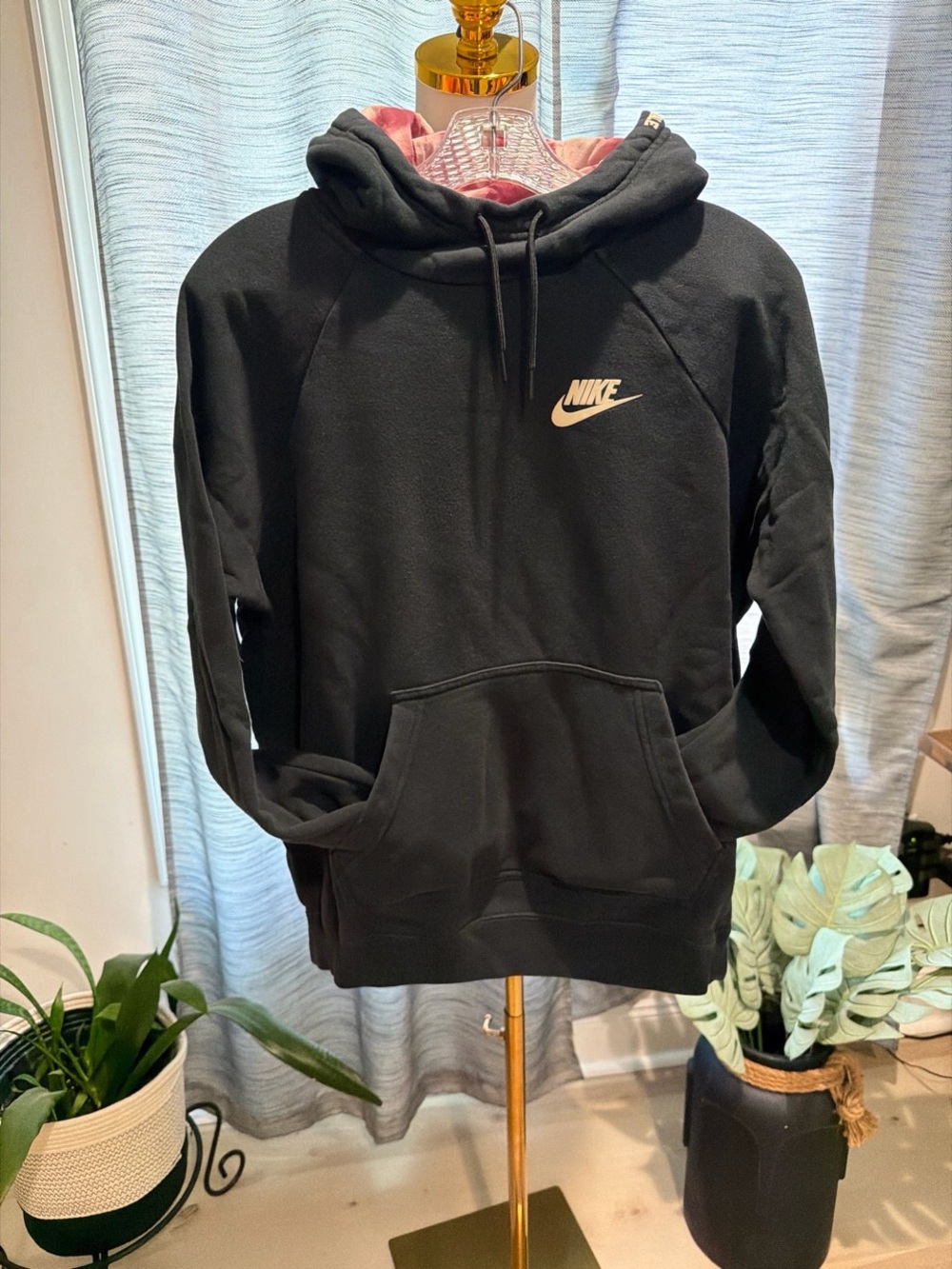 Nike Black Pullover Hoodie with White Swoosh